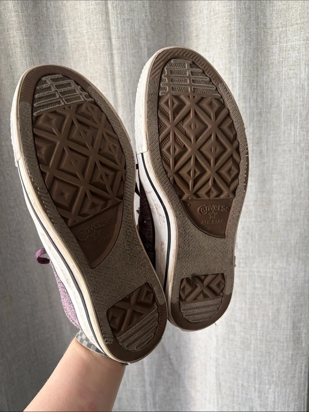 Converse Low Top Sneakers in Plum Canvas